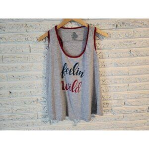 Secret Treasures Womens Top 3X Plus Tank Feelin Wild Gray Racerback NOV10E